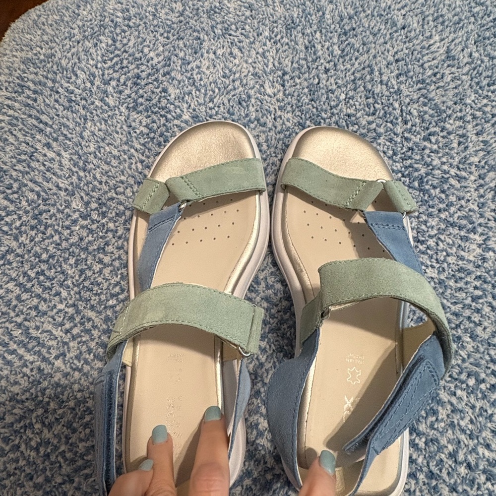 Geox, Women’s Blue and Green Sandals, size 9